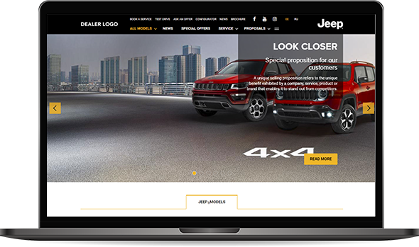 Image illustrating Jeep's website