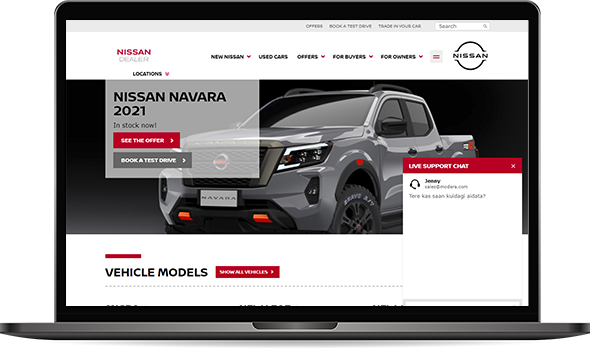 Image illustrating Nissan's website