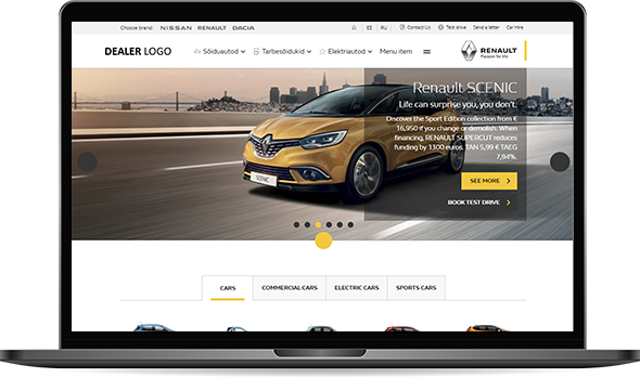 Image illustrating Renault's website